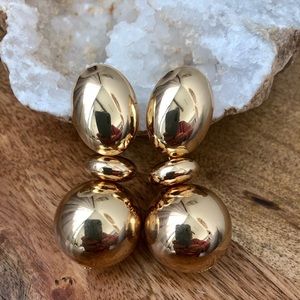 rounded faith | gold statement drop earrings |